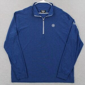 Straight Down Golf 1/4 Zip Pullover Mens XXL Blue Prairie View Golf Club Logos